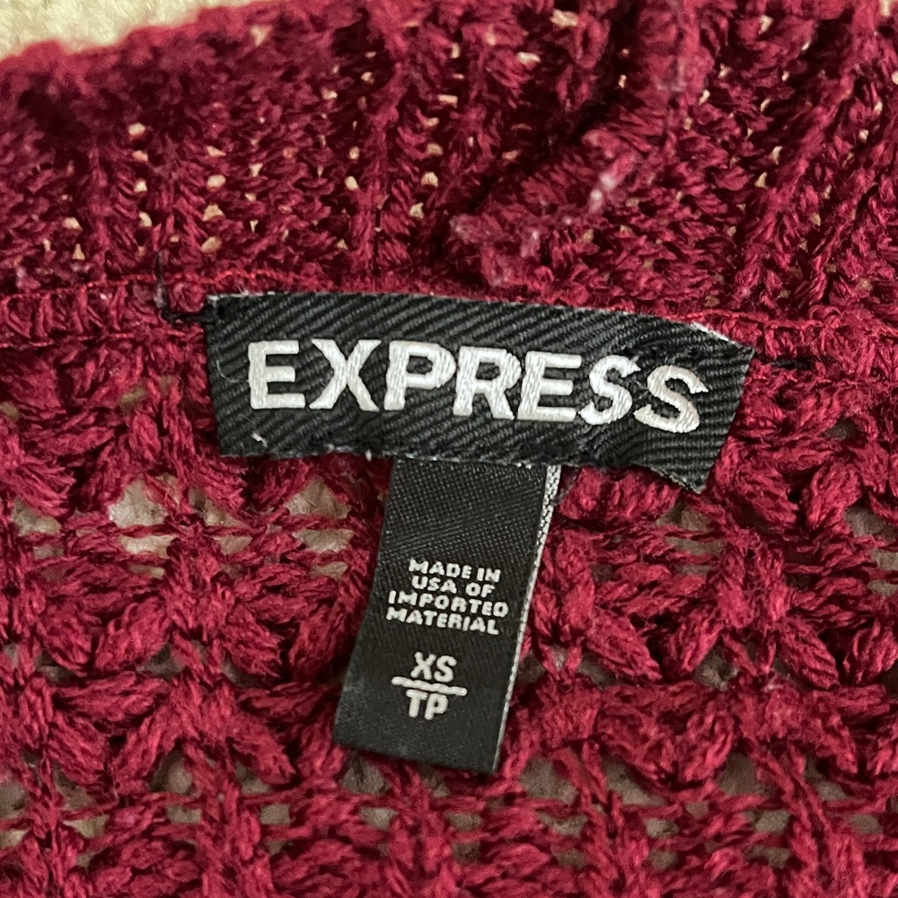 Express Off-the-Shoulder Red Sweater - Picture 6 of 6